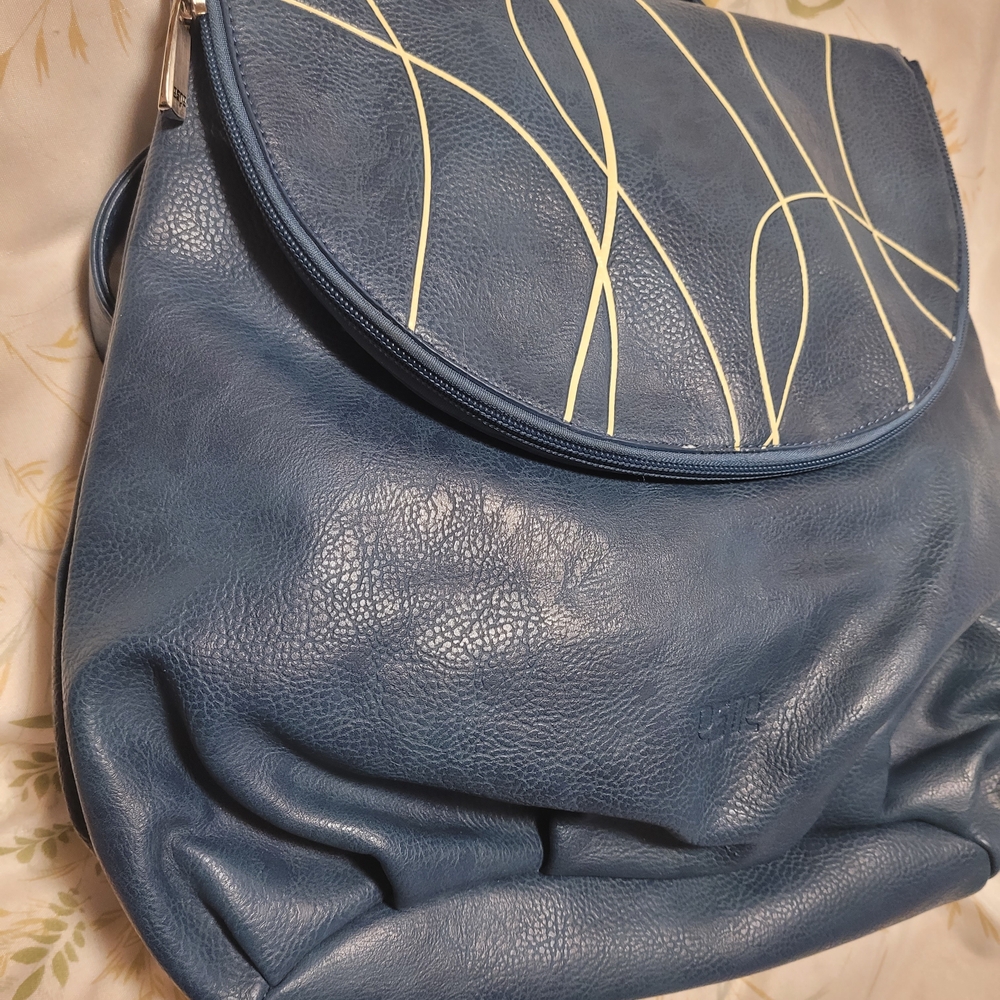 Blue Women's Leather ESPE Convertable Backpack